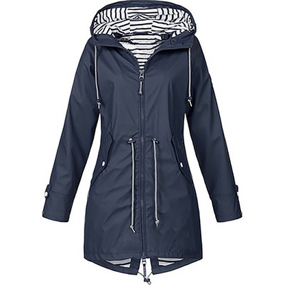 LeRoxy | Regenjas Dames | Lange Waterdichte Parka met Capuchon | Elegant, Comfortabel en Ademend