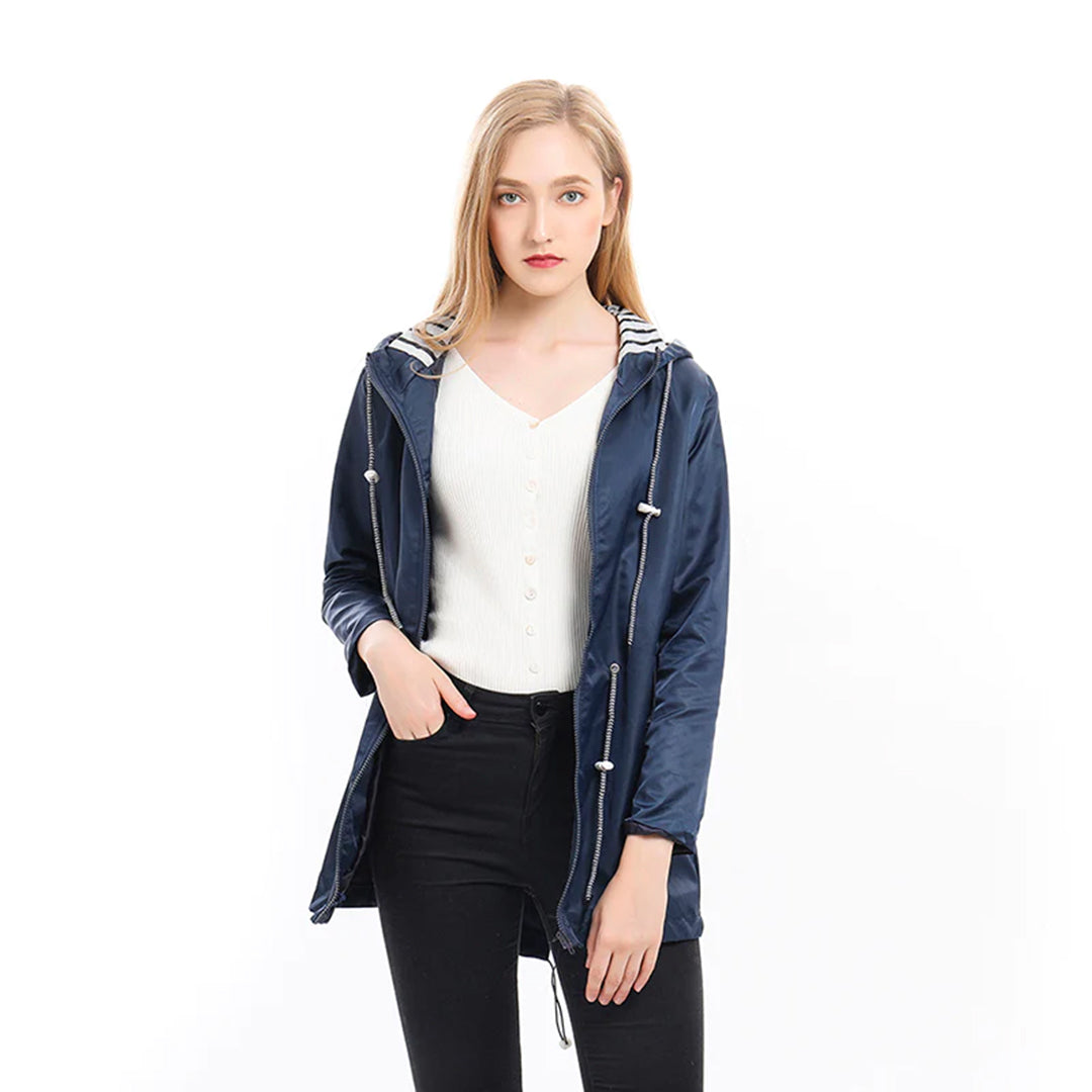 LeRoxy | Regenjas Dames | Lange Waterdichte Parka met Capuchon | Elegant, Comfortabel en Ademend
