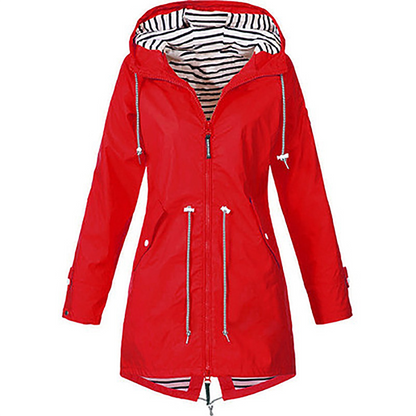 LeRoxy | Regenjas Dames | Lange Waterdichte Parka met Capuchon | Elegant, Comfortabel en Ademend