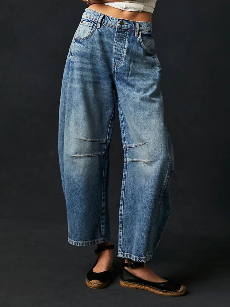 LeRoxy | Dames Halfhoge Jeans | Comfortabele Skinny Fit Spijkerbroek