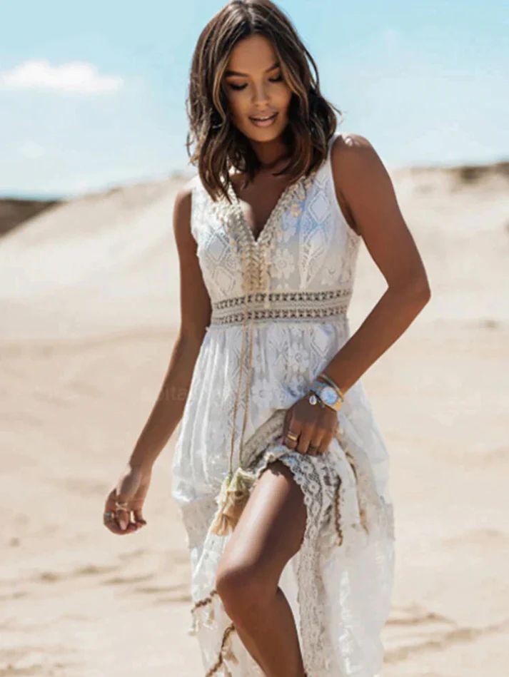 LeRoxy | Midi Jurk Lichtgewicht en Flatterend | Sorelia | Perfect voor Zomer