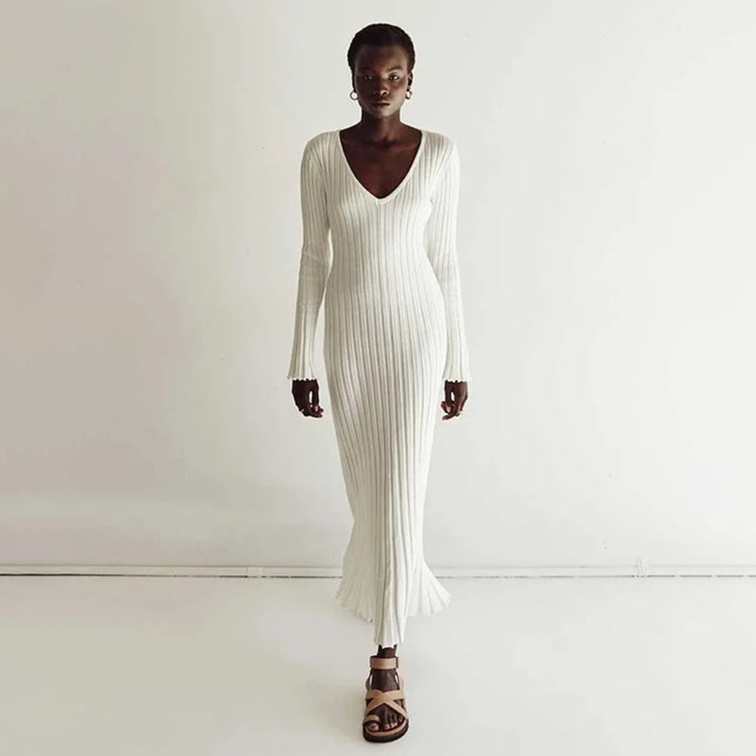 LeRoxy Gebreide Maxi Jurk - Stijlvolle en Comfortabele Mode voor Elke Gelegenheid