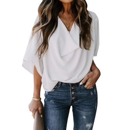 LeRoxy | Gedrapeerde Blouse voor Dames | Elegante en Veelzijdige Top