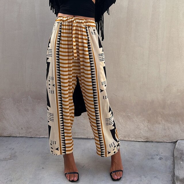 LeRoxy Broek met Geometrische Print - Trendy & Stijlvolle Mode voor Elke Gelegenheid