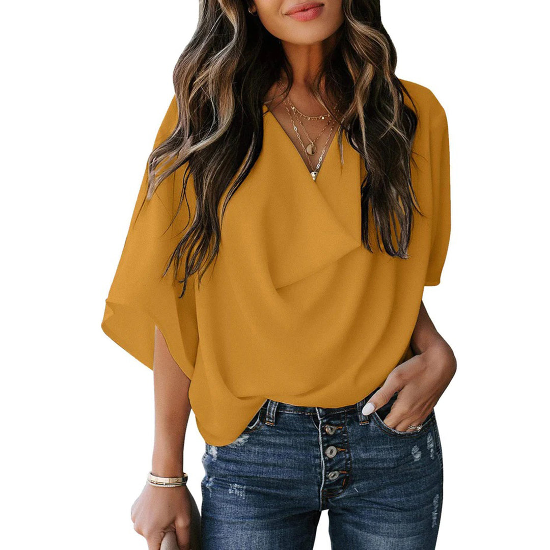 LeRoxy | Gedrapeerde Blouse voor Dames | Elegante en Veelzijdige Top
