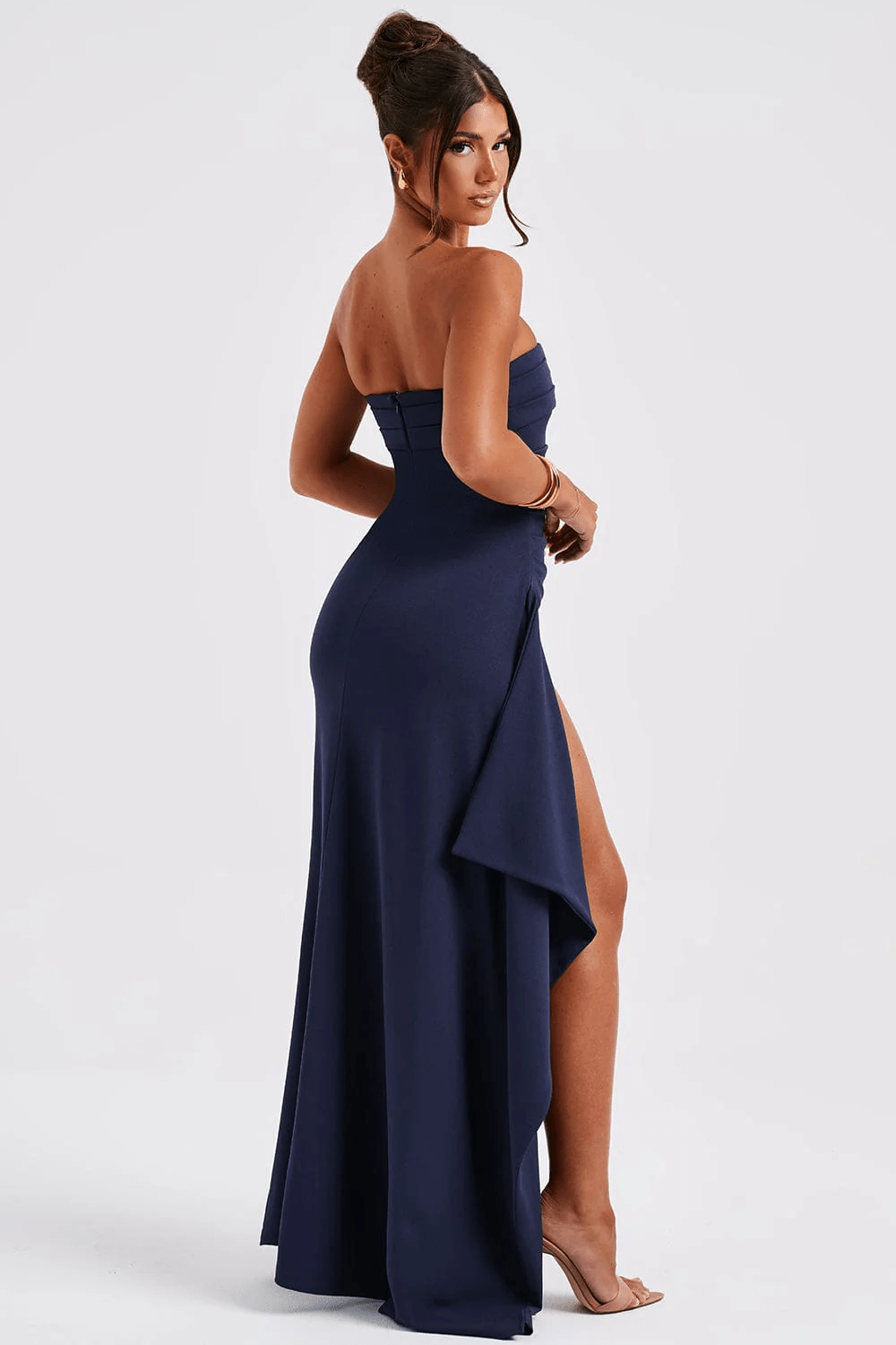 LeRoxy | Dames Strapless Maxi Gala Jurk LeRoxy |  Elegante Avondjurk voor Feestelijke Gelegenheden