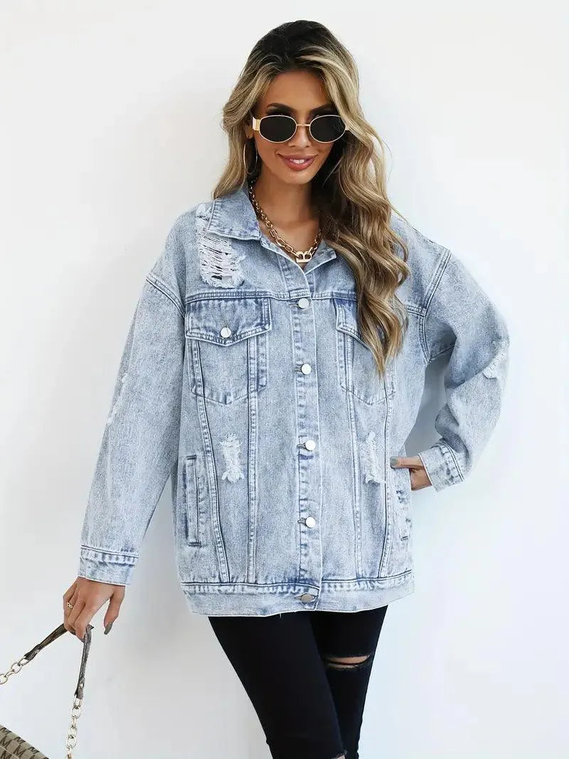 LeRoxy | Oversized Dames Jeansjack | Waterdicht, Gevoerd & Comfortabel