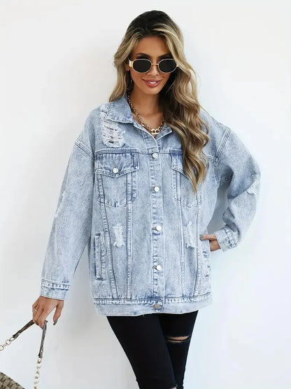 LeRoxy | Oversized Dames Jeansjack | Waterdicht, Gevoerd & Comfortabel