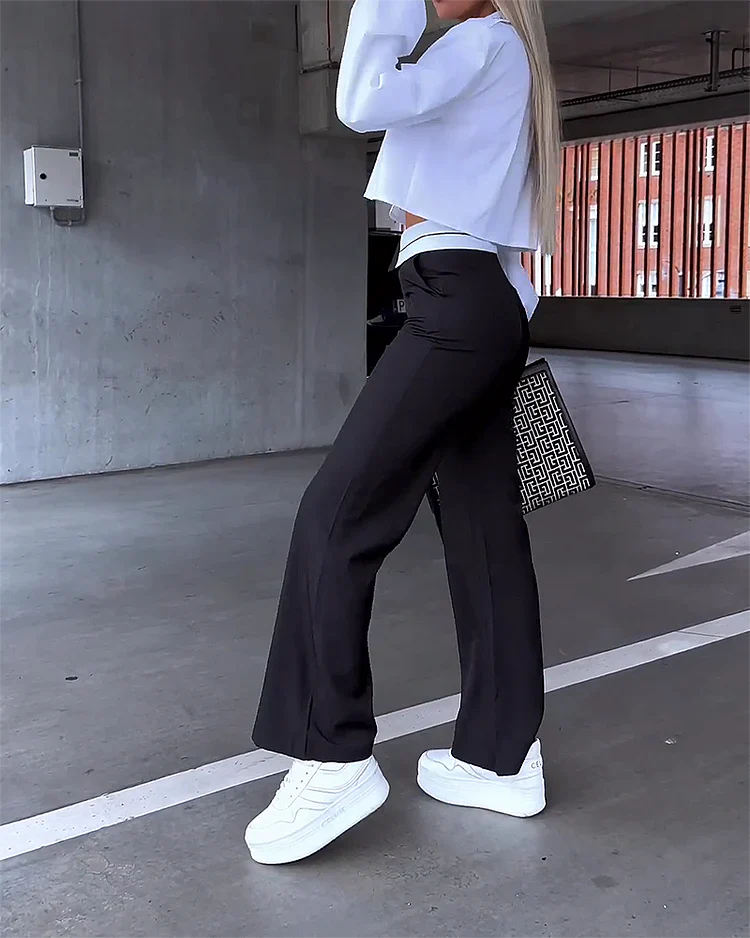 LeRoxy | Crop Top & Wijde Broek met Hoge Taille Set | Comfortabel en Trendy Mode voor Elke Gelegenheid