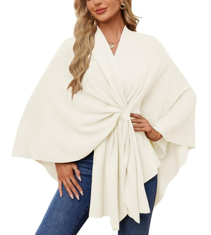 LeRoxy | Dames Poncho met Open Voorzijde en Zachte Sjaal | Comfortabele Elegante Trui