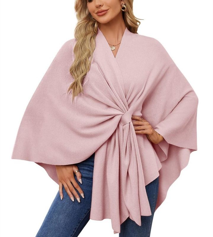 LeRoxy | Dames Poncho met Open Voorzijde en Zachte Sjaal | Comfortabele Elegante Trui
