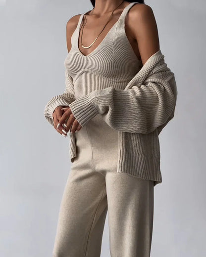 LeRoxy | Elegante Driedelige Set met V-hals | Stijlvol & Comfortabel