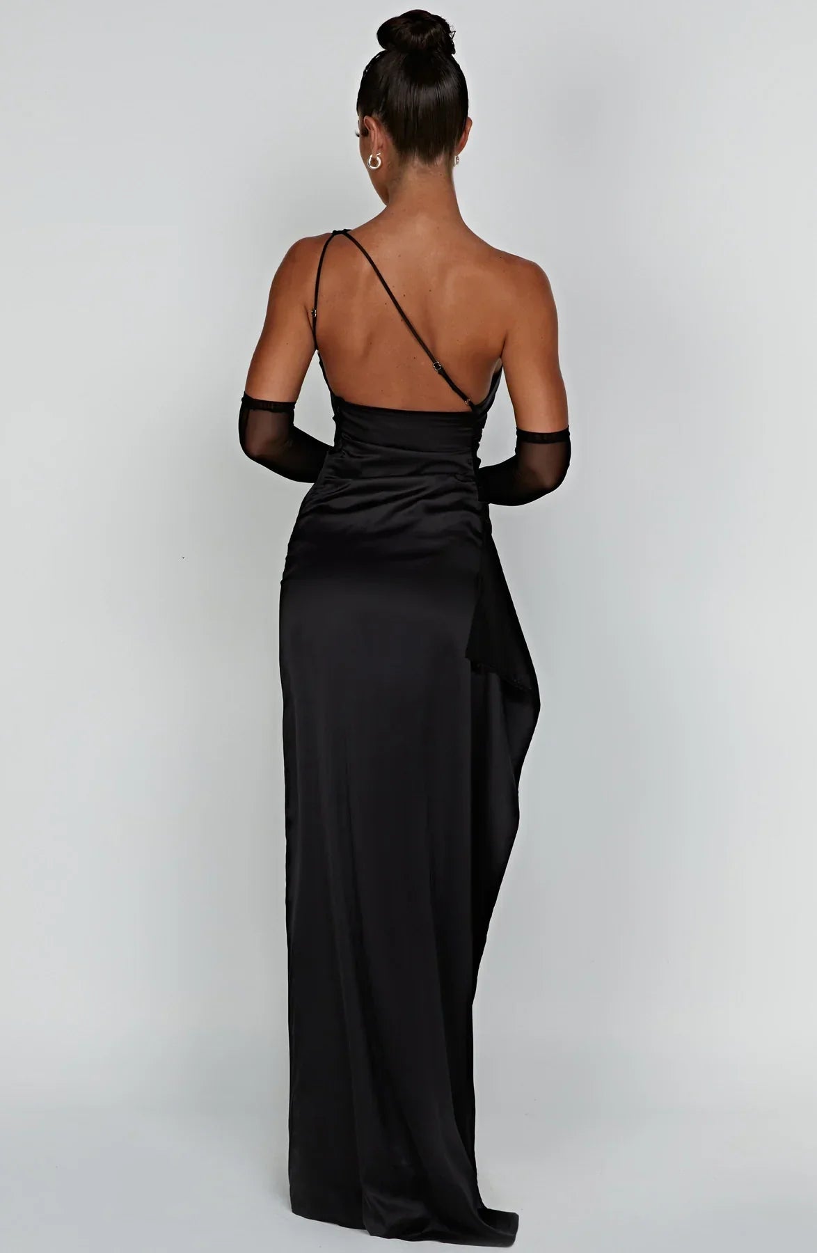 LeRoxy | Elegante Satijnen Splitjurk | Eén Schouder Avondjurk | Luxe Damesmode