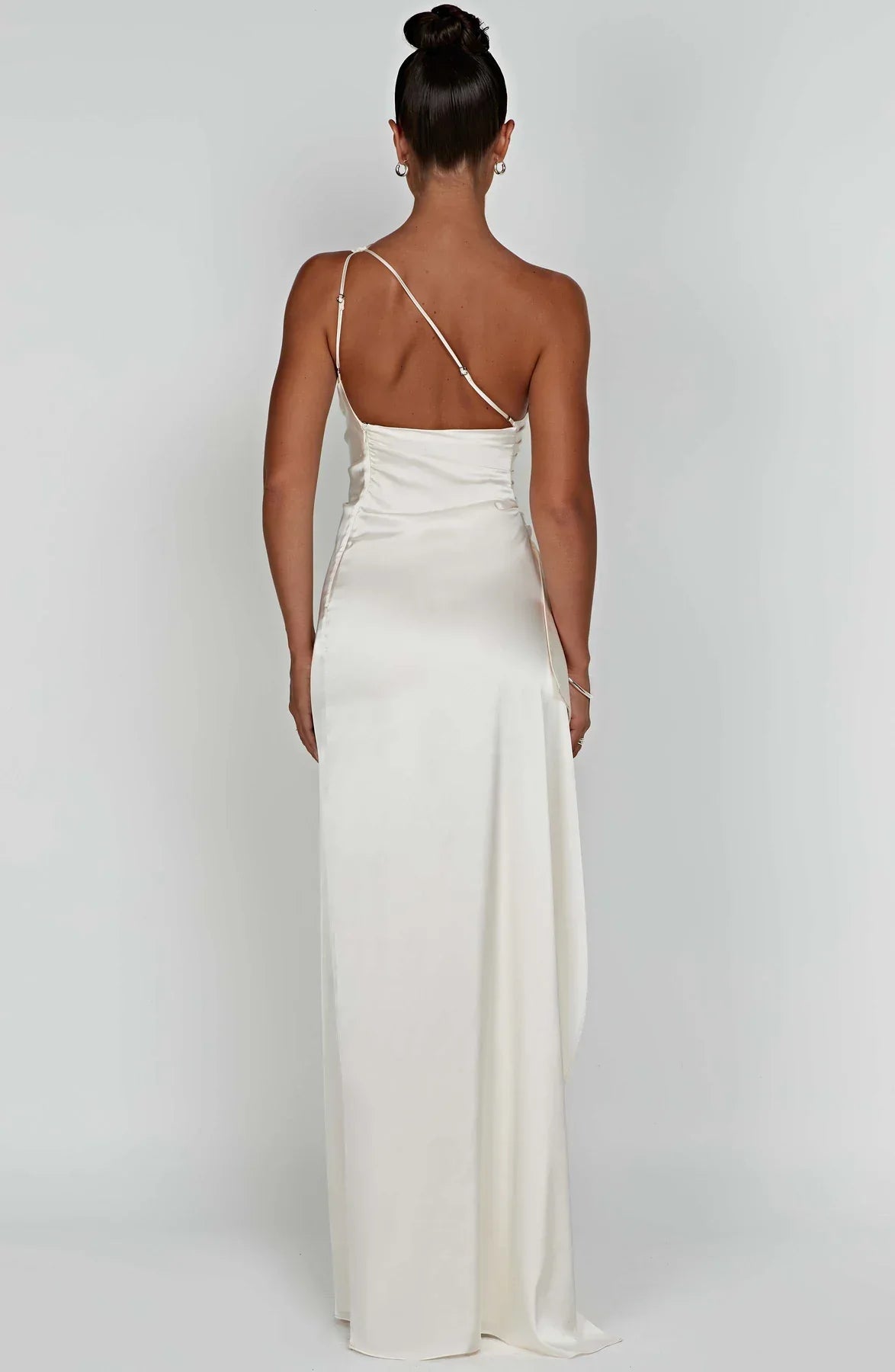 LeRoxy | Elegante Satijnen Splitjurk | Eén Schouder Avondjurk | Luxe Damesmode