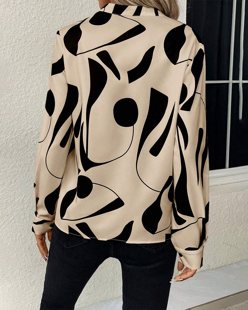 LeRoxy | Elegante Blouse met Opstaande Kraag en Print | Stijlvolle Mode voor Elke Gelegenheid