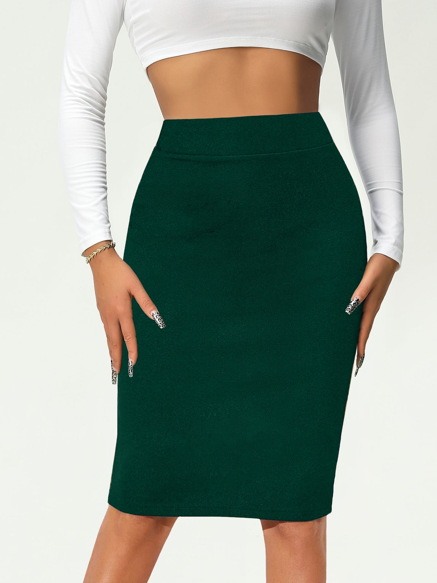 LeRoxy | Effen Kokerrok Hoge Taille | Dames Rok