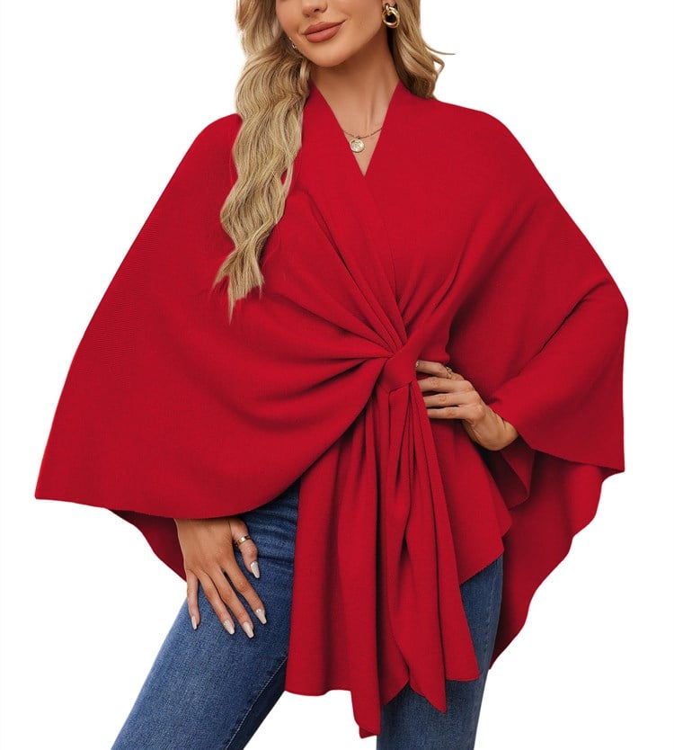 LeRoxy | Dames Poncho met Open Voorzijde en Zachte Sjaal | Comfortabele Elegante Trui