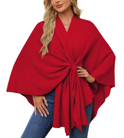 LeRoxy | Dames Poncho met Open Voorzijde en Zachte Sjaal | Comfortabele Elegante Trui