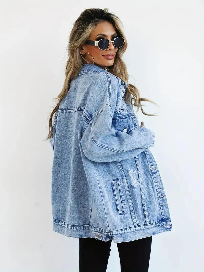LeRoxy | Oversized Dames Jeansjack | Waterdicht, Gevoerd & Comfortabel