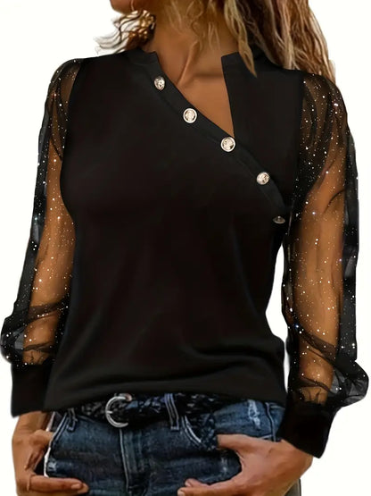 LeRoxy | Dames Blouse Lange Mouwen Knoopsluiting | Casual & Elegante Polyester Blouse in Veel Kleuren