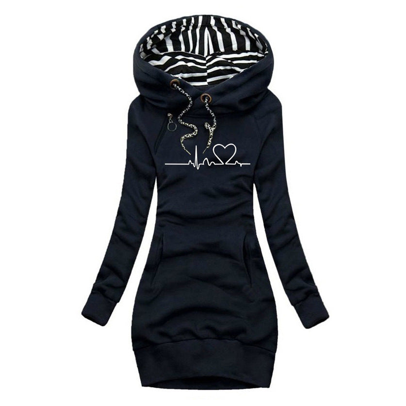 LeRoxy | Winter Hoodie Jurk met Hond Motief | Comfortabele Damestrui