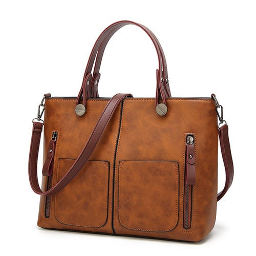 LeRoxy |  Dames Schoudertas | Vintage Leren Handtas van Echt Leer