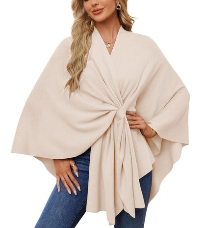 LeRoxy | Dames Poncho met Open Voorzijde en Zachte Sjaal | Comfortabele Elegante Trui