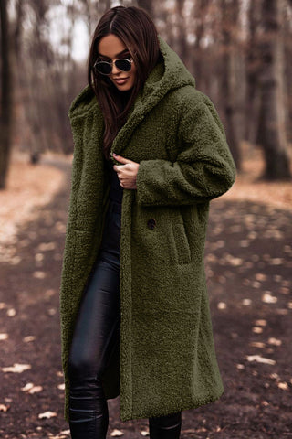 LeRoxy | Dames Lange Teddy Jas met Capuchon | Warme Winterjas