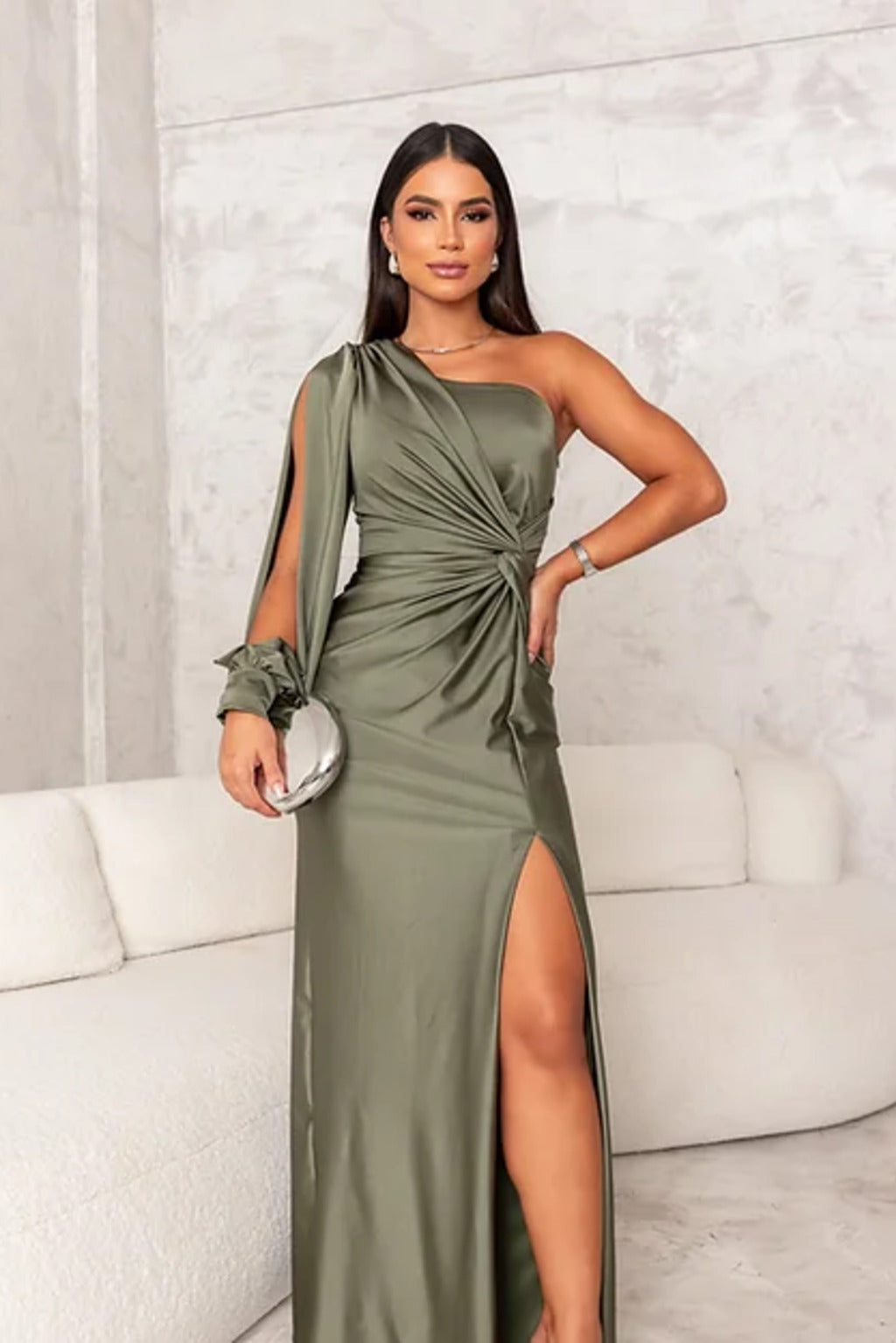 LeRoxy | Elegante Dames Maxi Jurk met Split – Formeel & Feestelijk | Lange Jurk