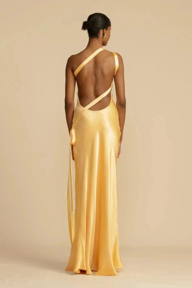 LeRoxy | Satijnen Avondjurk | Elegante Een-Schouder Dress voor Speciale Gelegenheden
