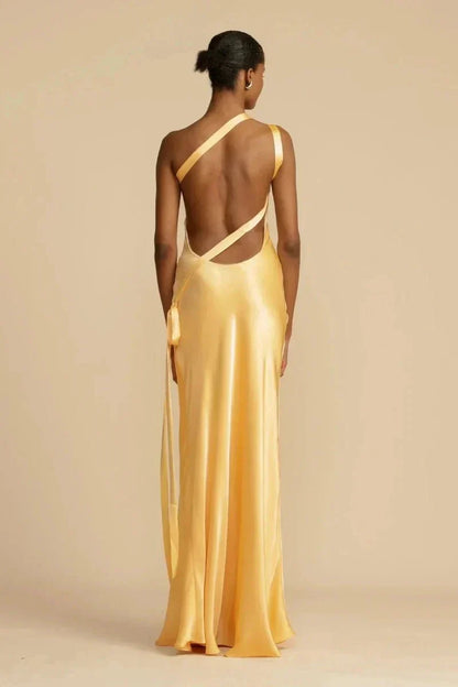 LeRoxy | Satijnen Avondjurk | Elegante Een-Schouder Dress voor Speciale Gelegenheden