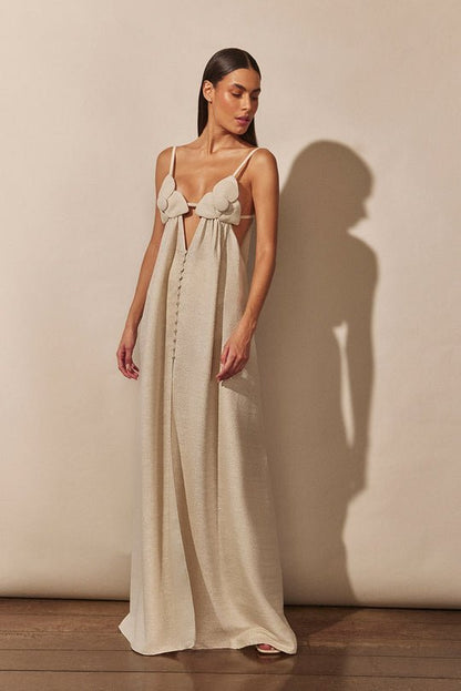 LeRoxy | V-hals Bloemen Maxi Jurk | Elegante Zomerjurk voor Dames