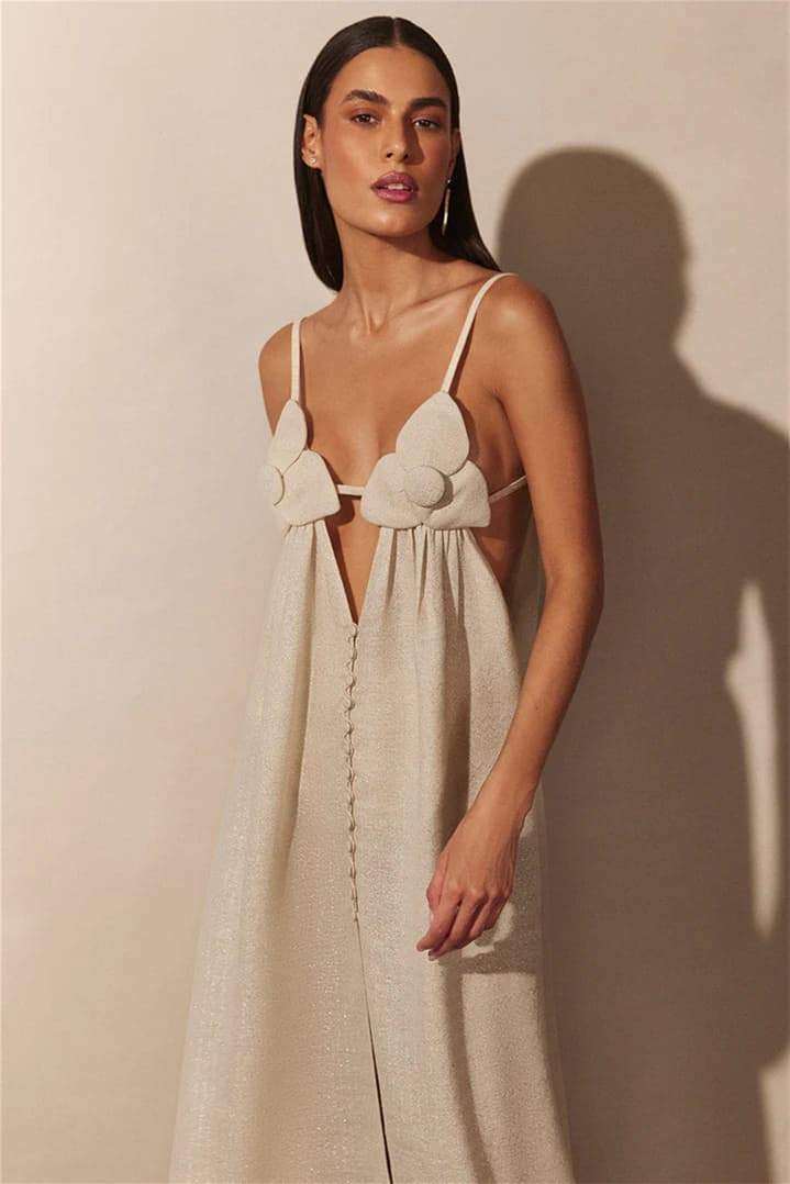 LeRoxy | V-hals Bloemen Maxi Jurk | Elegante Zomerjurk voor Dames