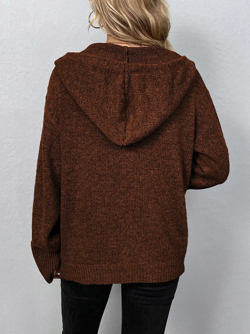 LeRoxy | Dames Gebreid Vest | Losvallende Pasvorm, Lange Mouwen, Knoopsluiting