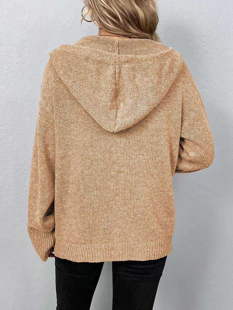 LeRoxy | Dames Gebreid Vest | Losvallende Pasvorm, Lange Mouwen, Knoopsluiting