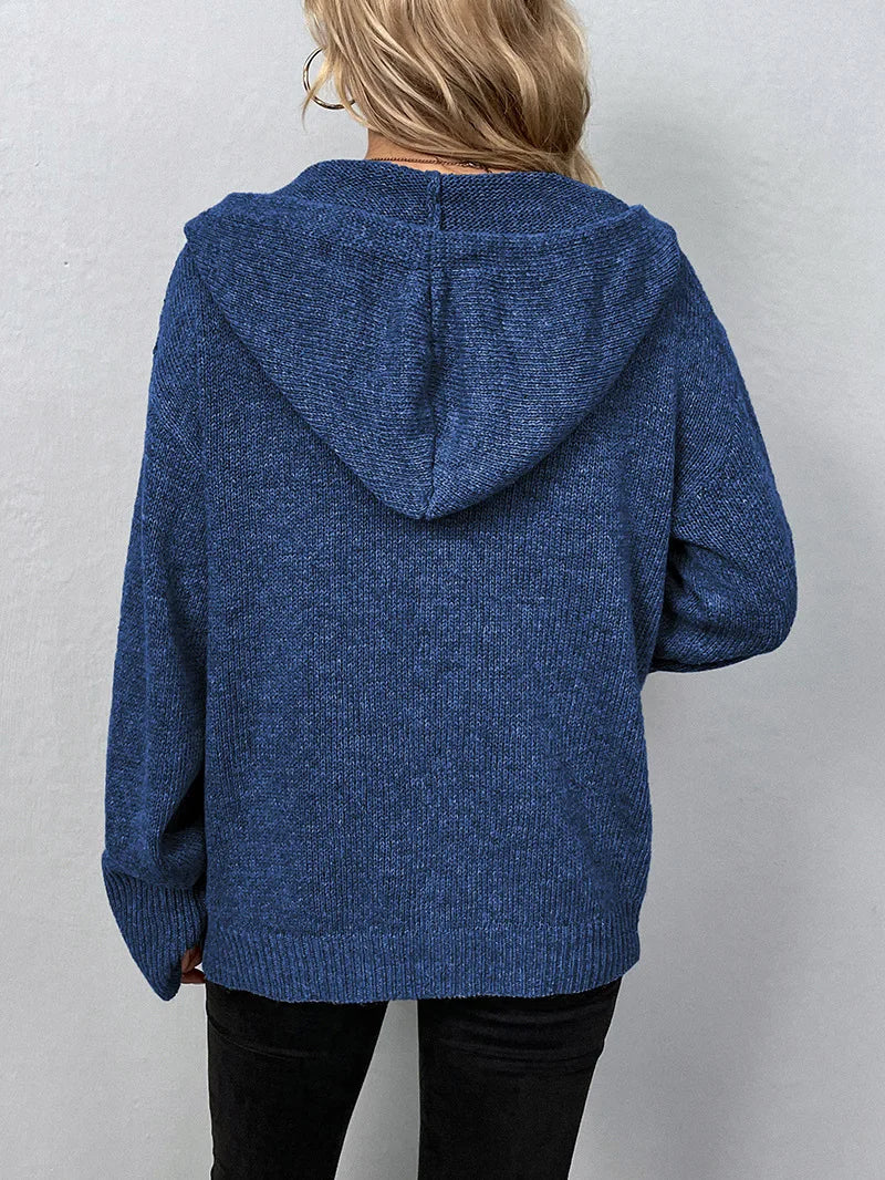 LeRoxy | Dames Gebreid Vest | Losvallende Pasvorm, Lange Mouwen, Knoopsluiting