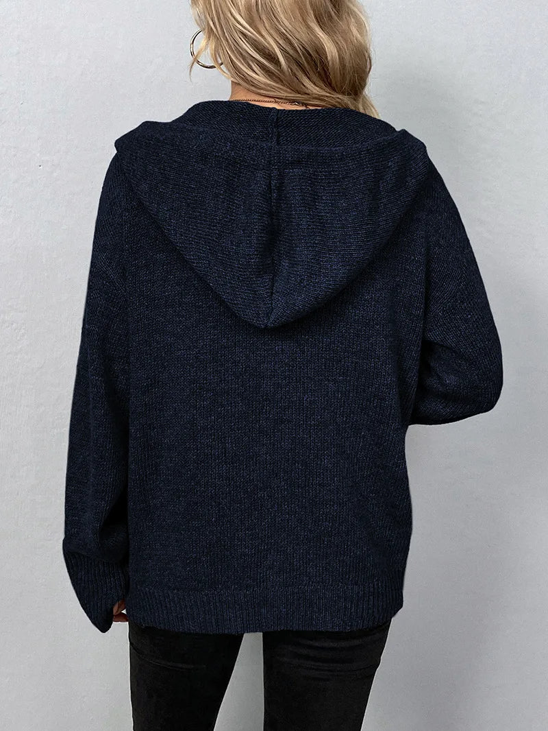 LeRoxy | Dames Gebreid Vest | Losvallende Pasvorm, Lange Mouwen, Knoopsluiting