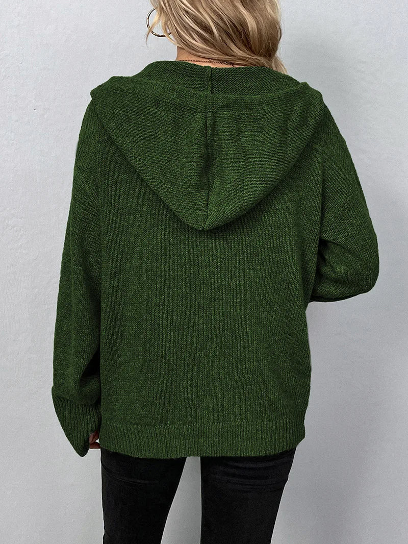 LeRoxy | Dames Gebreid Vest | Losvallende Pasvorm, Lange Mouwen, Knoopsluiting
