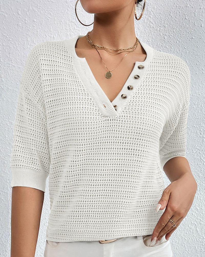 LeRoxy | Luchtige Top met V-Hals - Perfect voor Lente en Zomer | Mode voor Elke Dag