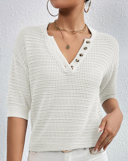 LeRoxy | Luchtige Top met V-Hals - Perfect voor Lente en Zomer | Mode voor Elke Dag