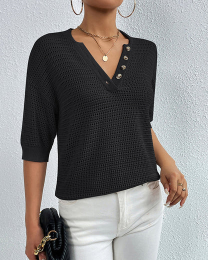 LeRoxy | Luchtige Top met V-Hals - Perfect voor Lente en Zomer | Mode voor Elke Dag