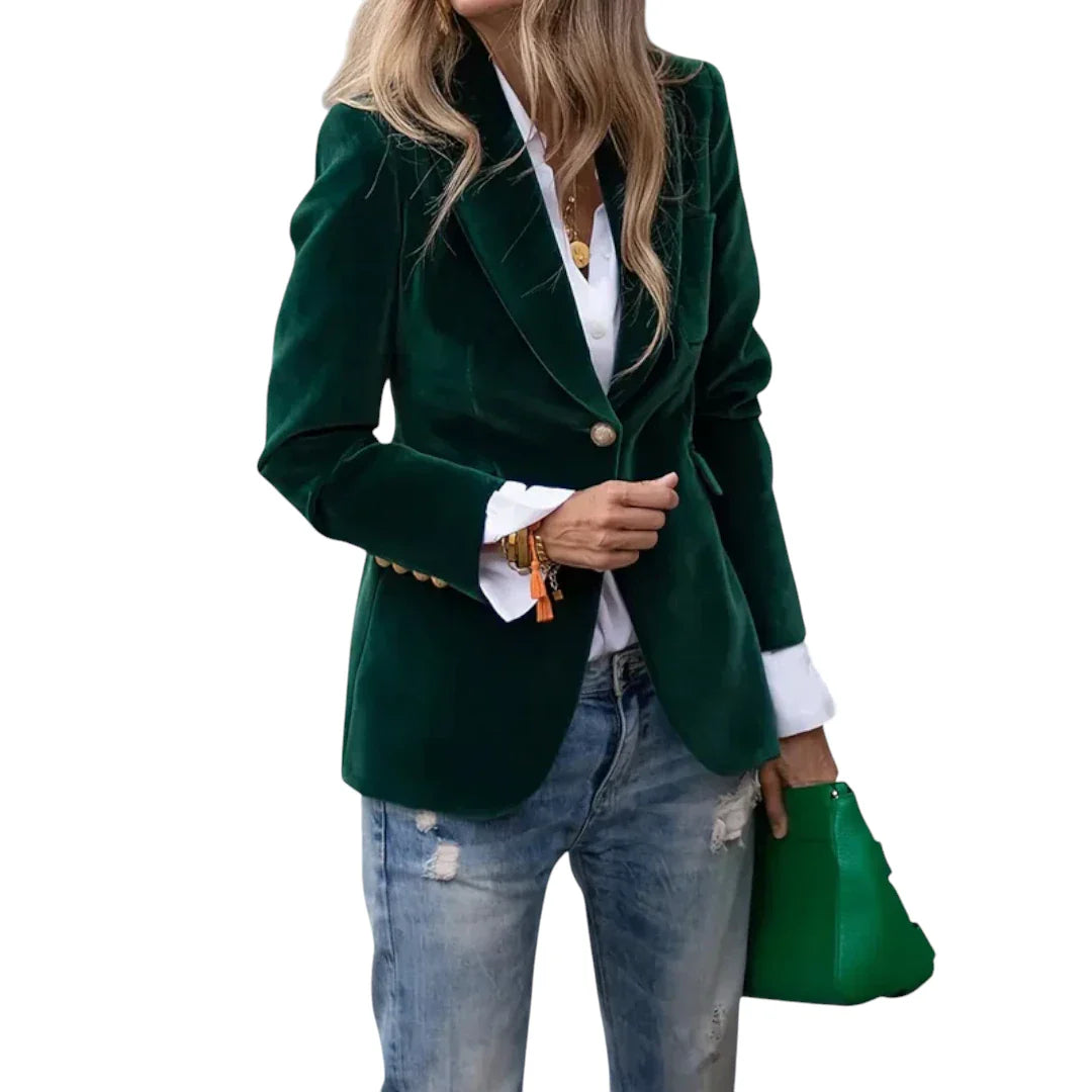 LeRoxy | Fluwelen Getailleerde Dames Blazer | Elegante Vrouwelijke Colbert