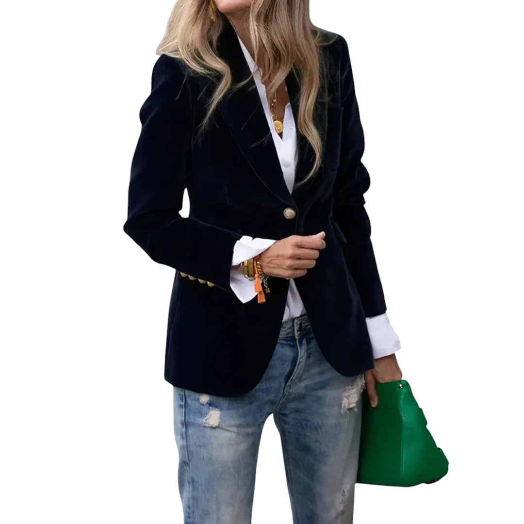 LeRoxy | Fluwelen Getailleerde Dames Blazer | Elegante Vrouwelijke Colbert