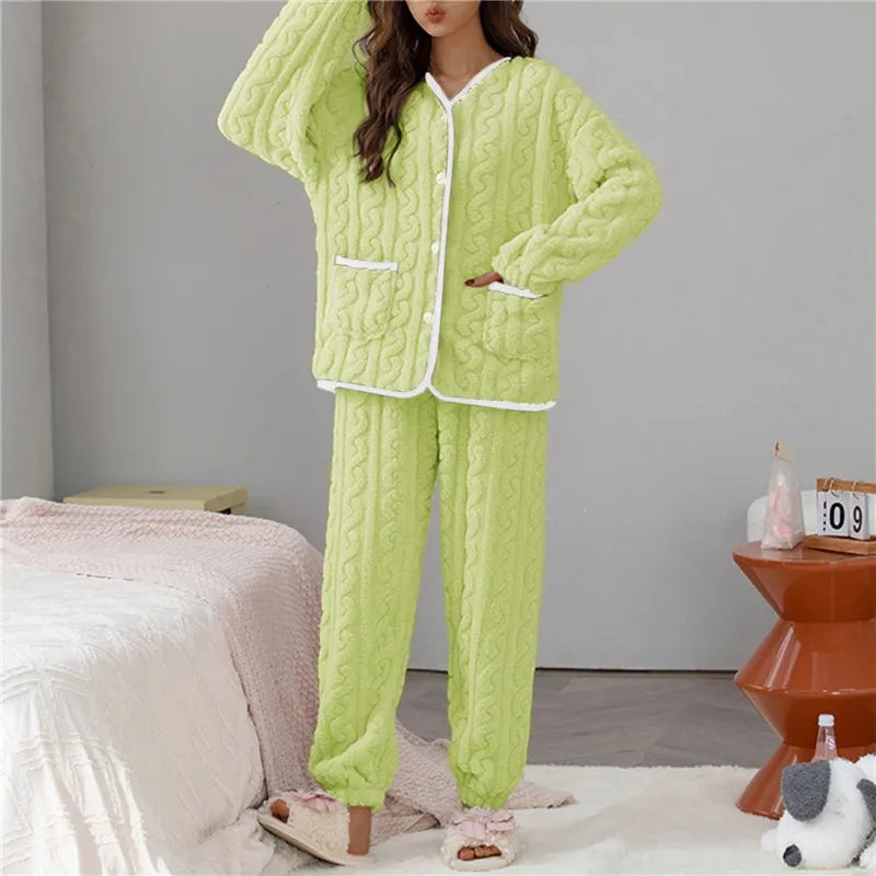 LeRoxy | Dames Pyjama Set Winter | Klassiek, Stijlvol & Comfortabel