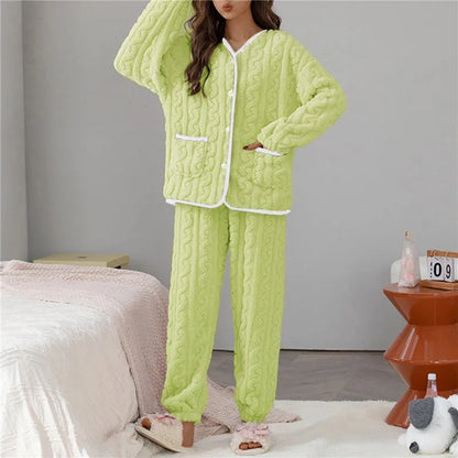 LeRoxy | Dames Pyjama Set Winter | Klassiek, Stijlvol & Comfortabel
