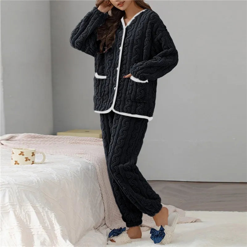 LeRoxy | Dames Pyjama Set Winter | Klassiek, Stijlvol & Comfortabel
