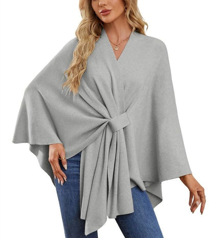 LeRoxy | Dames Poncho met Open Voorzijde en Zachte Sjaal | Comfortabele Elegante Trui