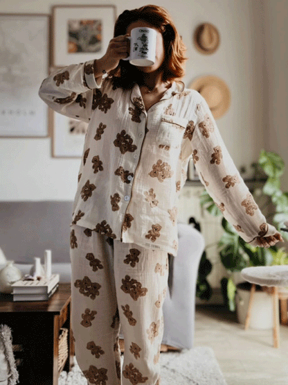 LeRoxy | Teddy Bear Pyjama Set | Zachte & Comfortabele Nachtkleding voor Dames