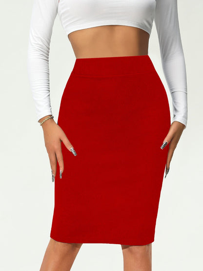 LeRoxy | Effen Kokerrok Hoge Taille | Dames Rok