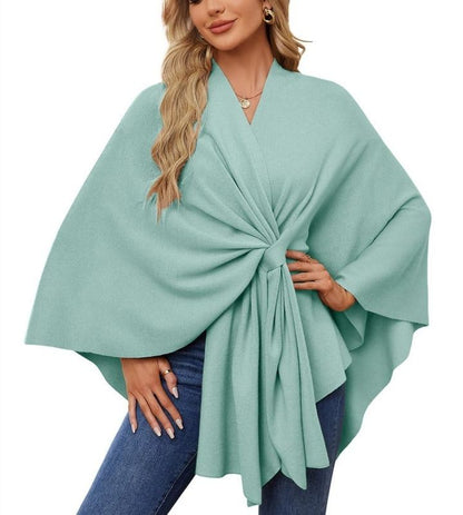 LeRoxy | Dames Poncho met Open Voorzijde en Zachte Sjaal | Comfortabele Elegante Trui